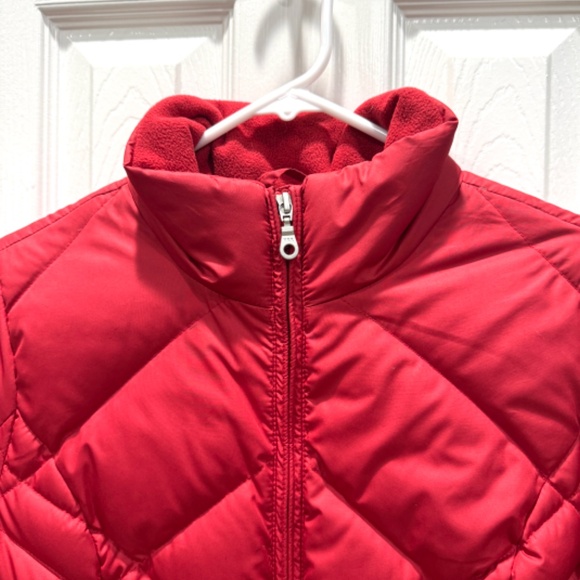 Eddie Bauer Woman's Down Parka XS RED, FLEECE LINED COLLAR - Picture 4 of 7